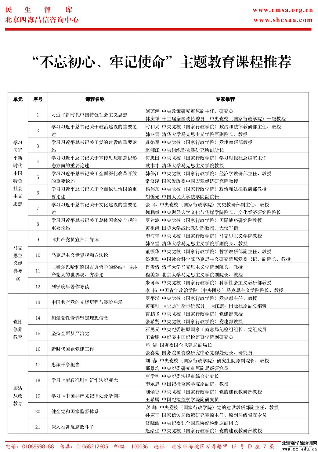 不忘初心牢记使命主题教育课程推荐